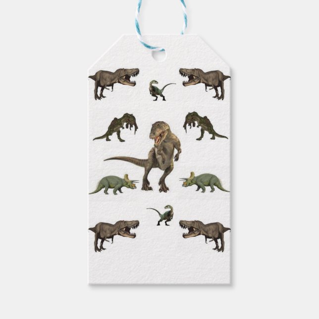 Dinosaur Wrapping Papper Presentetikett (Framsidan)