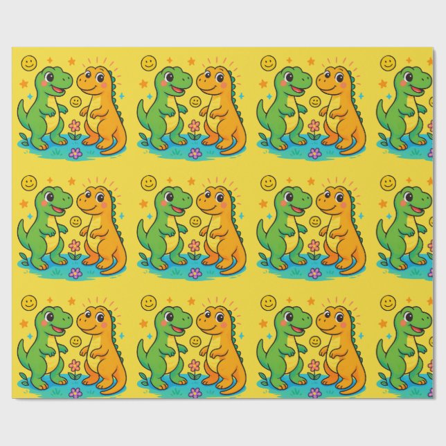 Dinosaur Wrapping Papper 🦖 🎁 Presentpapper (Platt)