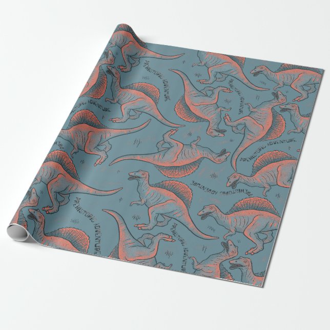 Dinosaur Wrapping papper Presentpapper (Utrullad)