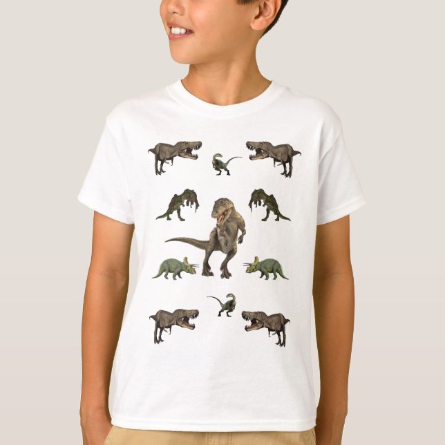 Dinosaur Wrapping Papper Tee Shirt (Framsida)