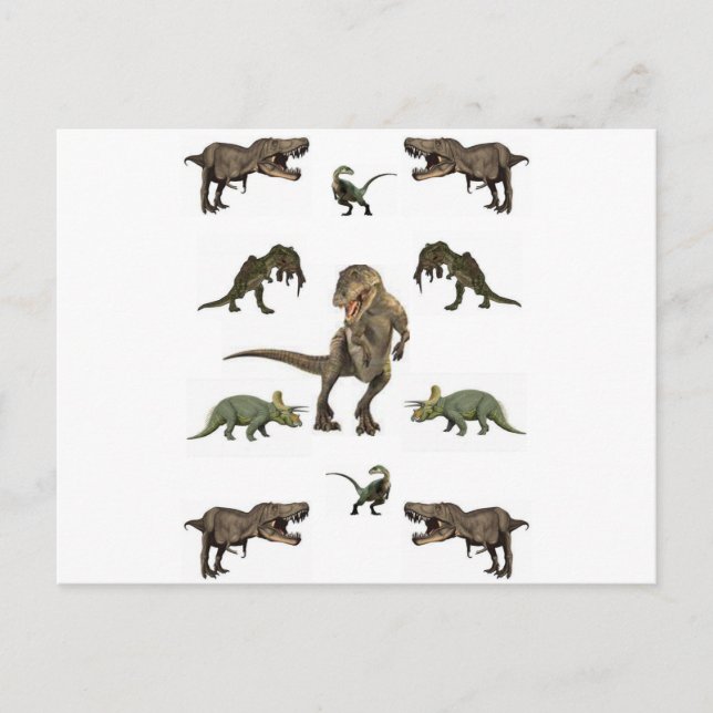 Dinosaur Wrapping Papper Vykort (Framsida)