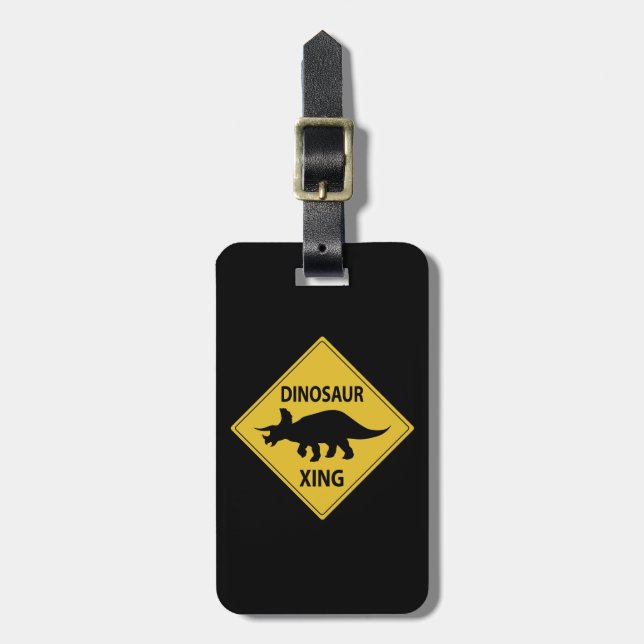 Dinosaur Xing Bagagebricka (Vertikal Framsida)