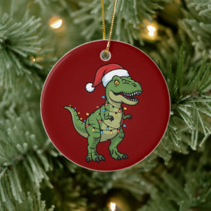 Dinosaur Xmas-ljus Semesteranda Fest Dino Julgransprydnad Keramik