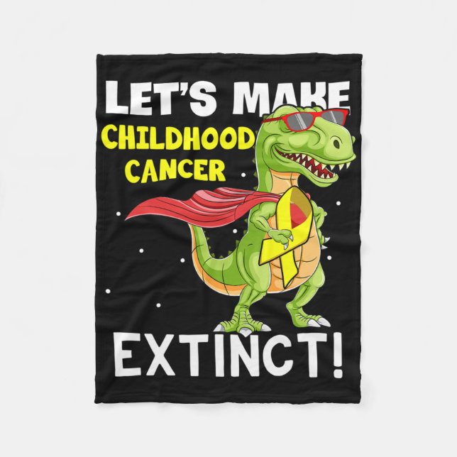 Dinosaur Yellow Ribbon Childhood Cancer Awareness  Fleecefilt (Framsidan)