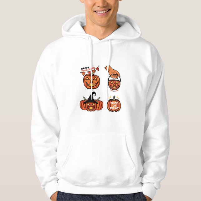 dinosaur zombie halloween cartoon clothes S Hoodie (Framsida)