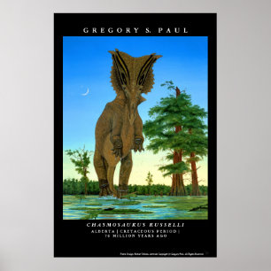 DinosauraffischChasmosaurus Gregory Paul Poster