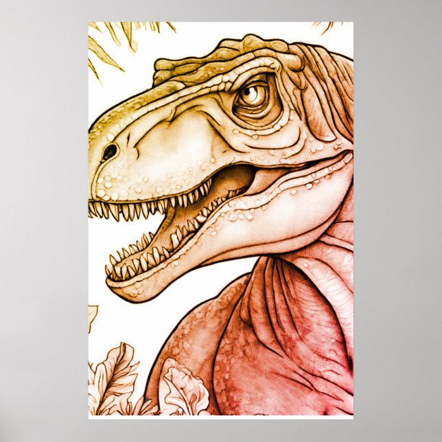 Dinosauraffischer för barns rum väggposter poster (Framsidan)