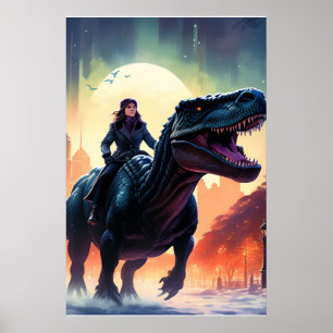 Dinosauraffischer för vuxna eller barns rum poster