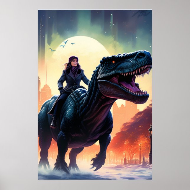 Dinosauraffischer för vuxna eller barns rum poster (Framsidan)