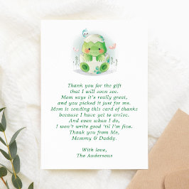 Dinosaurägg Baby Shower Tacksamhetskort Tack Kort