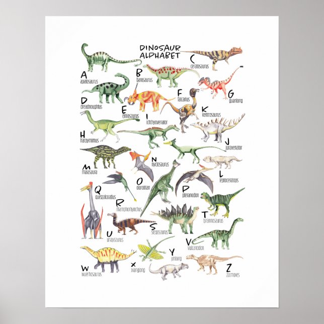 Dinosauralfabetet Poster (Framsidan)