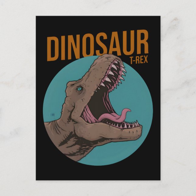 Dinosauranimering, trex-animering helg vykort (Framsida)