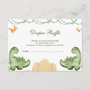 Dinosaurbaby kommer snart Baby Shower Blöja Lotter Tilläggskort