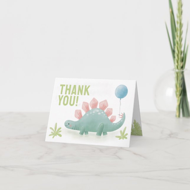 Dinosaurballong Tacksamhetskort Tack Kort (Framsida)