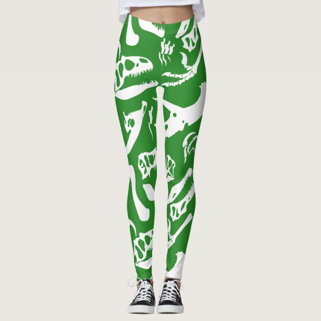 Dinosaurben (grönt) leggings (Framsida)