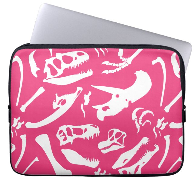 Dinosaurben (rosor) laptop sleeve (Framsidan)