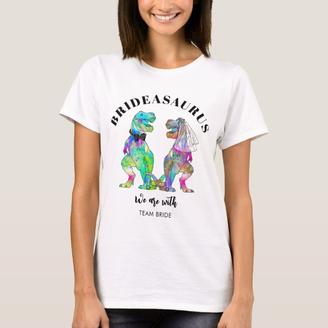 Dinosaurbröllop T Rex Brudasaurus Shirt (Framsida)