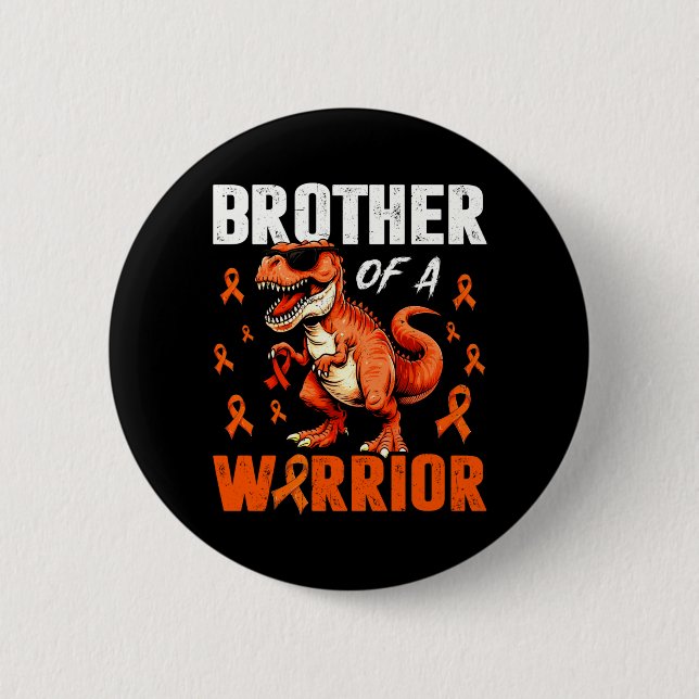 Dinosaurbror till Warrior Leukemi Awareness Knapp (Framsida)