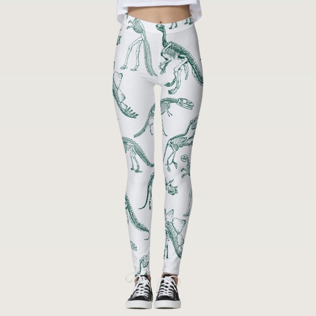 Dinosaurdamasker Leggings (Framsida)