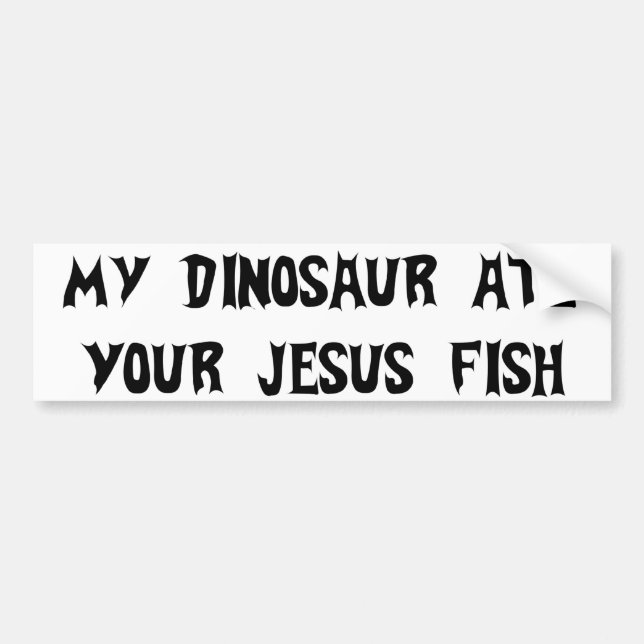 Dinosauren äter den Jesus fisken Bildekal (Framsidan)