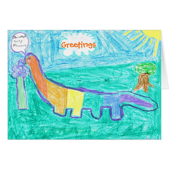 Dinosauren mumsar hälsningskort (Framsidan Horizontal)