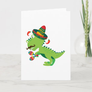 Dinosauren T-Rex mexicanska Cinco De Mayo lurar Kort