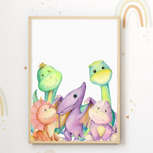 Dinosaurer Barnkammare Affisch Dino Barn Rum Tryck