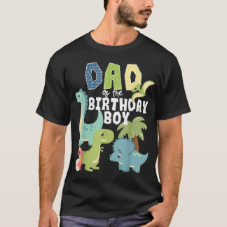 Dinosaurer Tema Födelsedag Pappa Till Födelsedags T Shirt