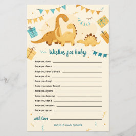 Dinosaurernas önskningar för Baby Shower-spel