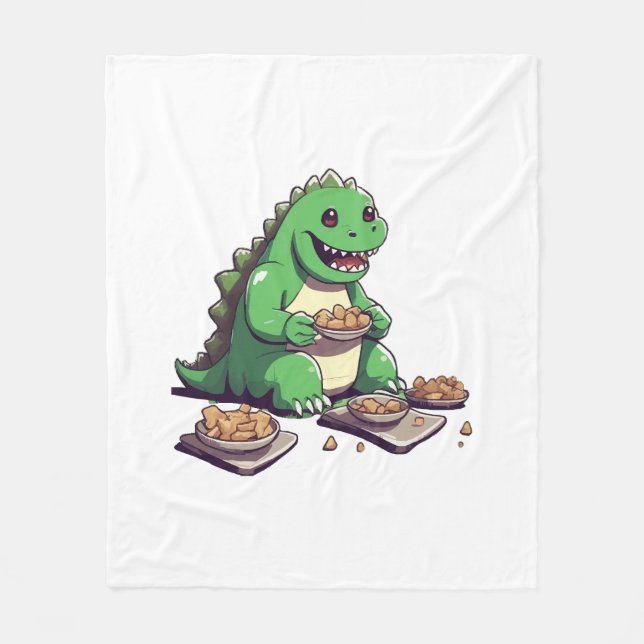 Dinosaurers diet imorgon fleecefilt (Framsidan)