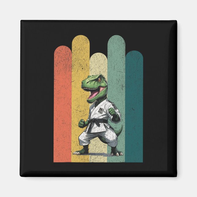 Dinosaurfantaster Modiga Karate Stolthet Mod Styrk Magnet (Framsidan)