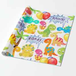 Dinosaurfestballonger Anpassningsbara Rawr Presentpapper