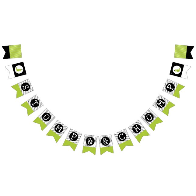 Dinosaurfödelsedagen stampar och grönt för det vimplar (Alla)