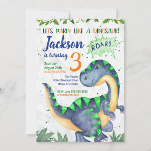 Dinosaurfödelsedaginbjudan för en pojke inbjudningar
