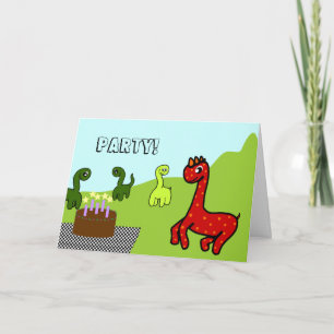 Dinosaurfödelsedagsfest inbjudan