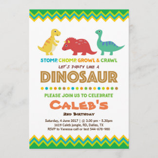 Dinosaurfödelsedagsfest Invitaton Inbjudningar