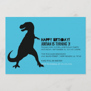 Dinosaurfödelsedagsfest   T-Rex Inbjudningar