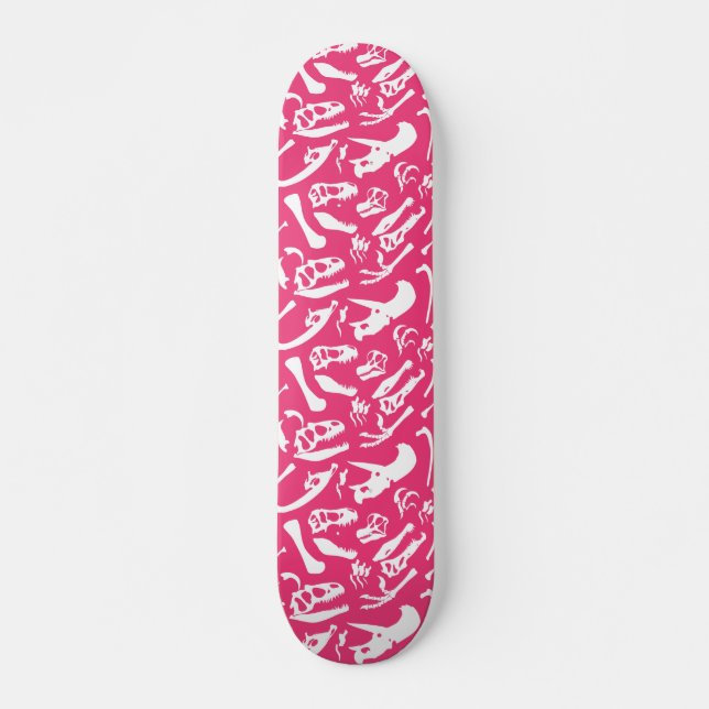 Dinosauriboner (Rosa) Skateboard Bräda 19,5 Cm (Framsida)