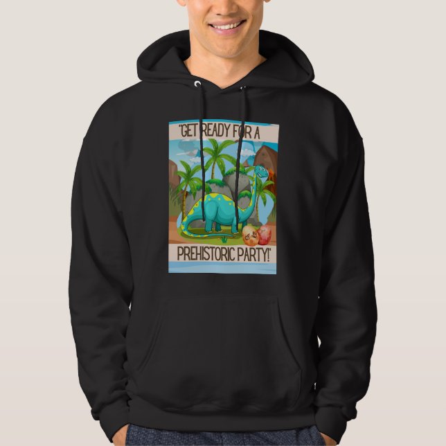 DINOSAURIE CITERAD TECKNAD SERIE HOODIE (Framsida)