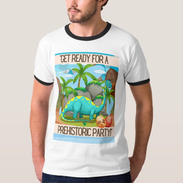 DINOSAURIE CITERAD TECKNAD SERIE T SHIRT (Framsida)