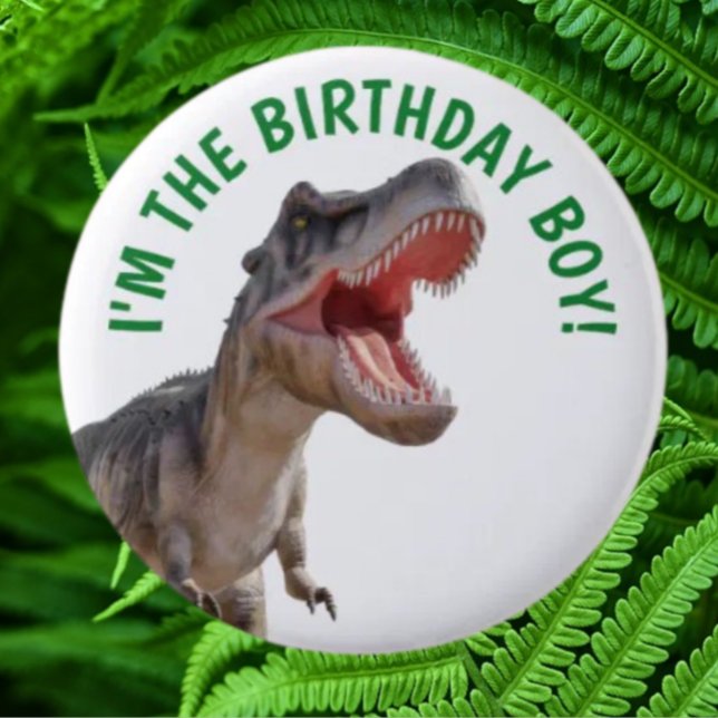 Dinosaurie Glad T Rex POJKE Knapp (Jurassic Dinosaur Personalized designs. "It's super easy process  easy to use")