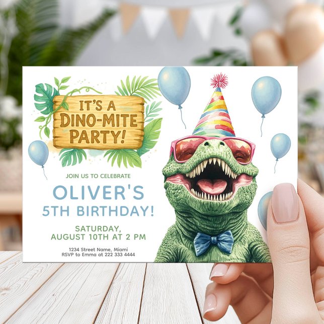 Dinosaurie-jungelfest för barnens födelsedag inbjudningar (Skapare uppladdad)