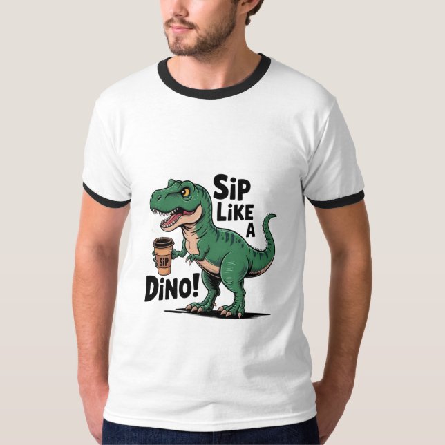 dinosaurie-kaffe t shirt (Framsida)