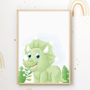 Dinosaurie Nursery Affisch Dino Barn Rum Tryck
