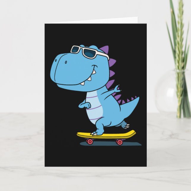 dinosaurie play skateboard kort (Framsida)