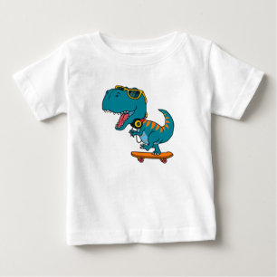 dinosaurie play skateboard t shirt
