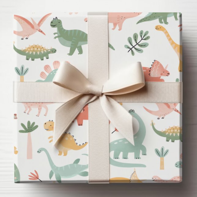Dinosaurie Presentpapper (Dinosaur Decor Wrapping Paper by Painted Paperie
)