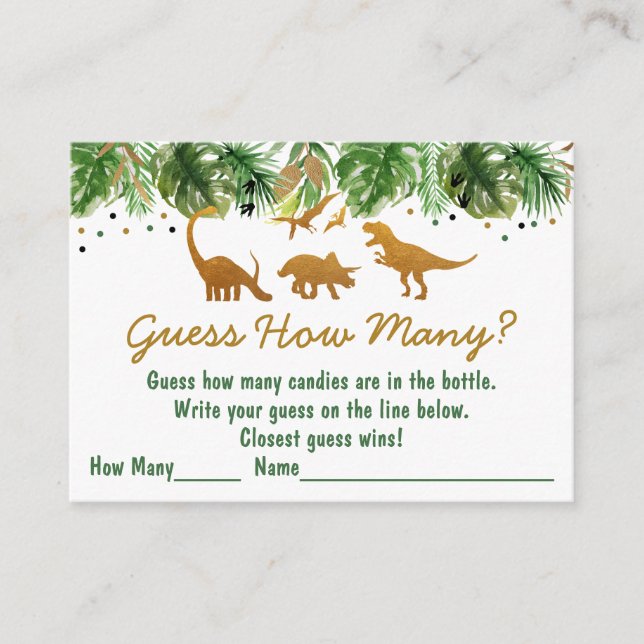 Dinosaurie Safari Gissa Hur Många Duschspel Tilläggskort (Framsida)