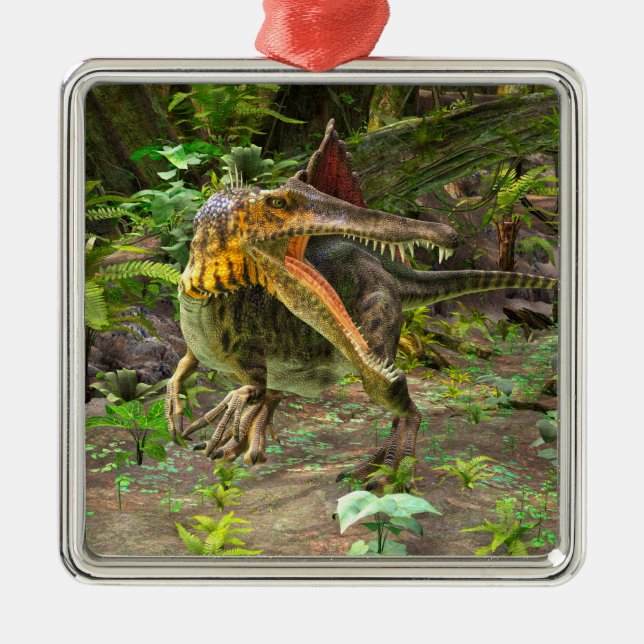 Dinosaurie Spinosaurus Julgransprydnad Metall (Framsidan)