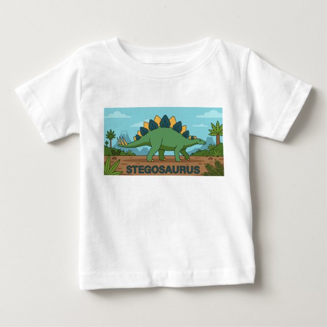 Dinosaurie Stegosaurus  T Shirt (Framsida)